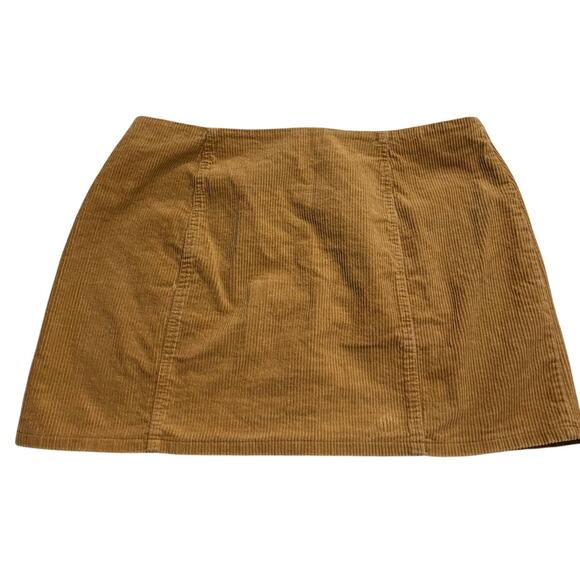 Forever 21 Corduroy Button Up Mini Skirt Womens Plus Size 2X Brown *Tiny Flaw - Picture 6 of 9